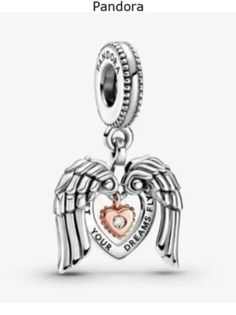 Pandora Club 2021 Angel Wings & Heart Dangle Charm